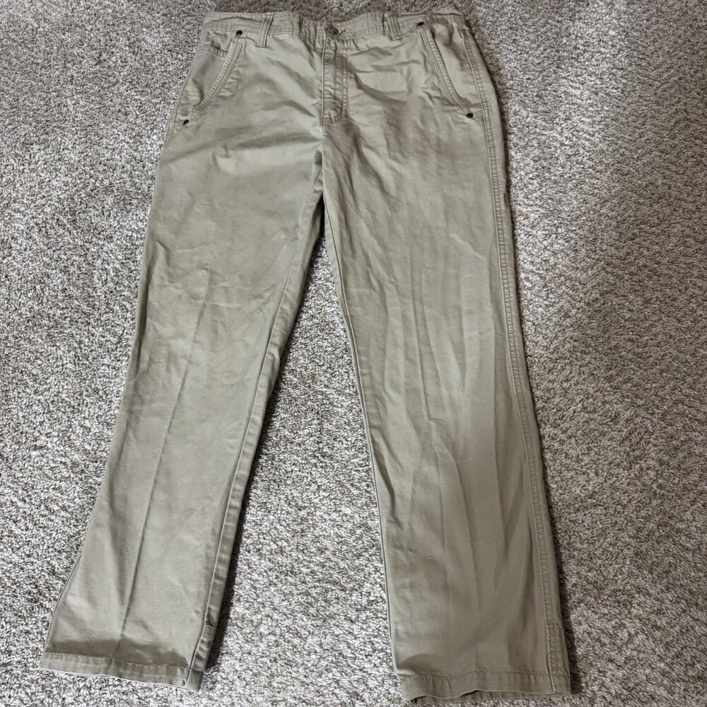Outdoor Life Pants Mens 32x30 Khaki Utility Workwear Cargo Cotton Hiking